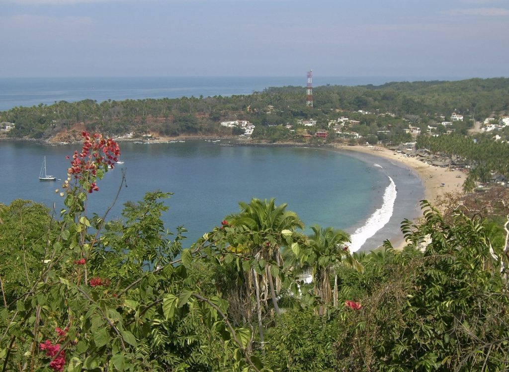 Pacific Ocean cove in Chacala Nayarit Mexico